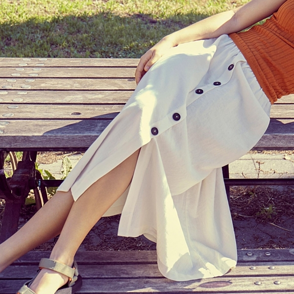 twik Dresses & Skirts - Linen blend midi skirt